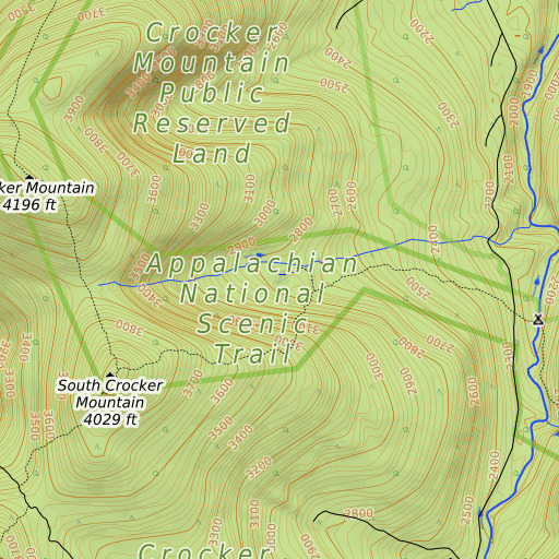 OpenTopoMap map of Crocker Cirque, ME