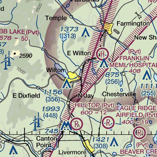 FAA VFR chart of Dryden Post Office, ME