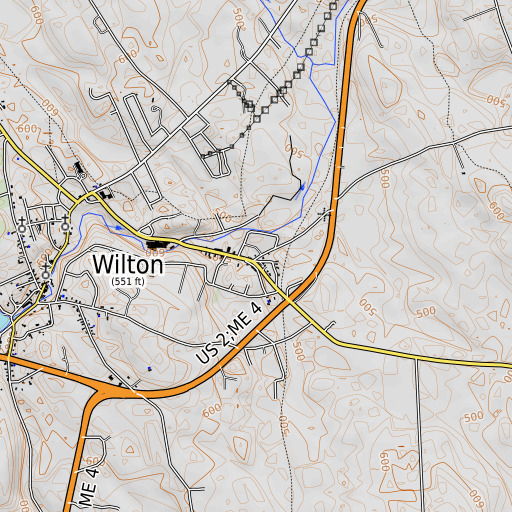 OpenTopoMap map of Dryden Post Office, ME