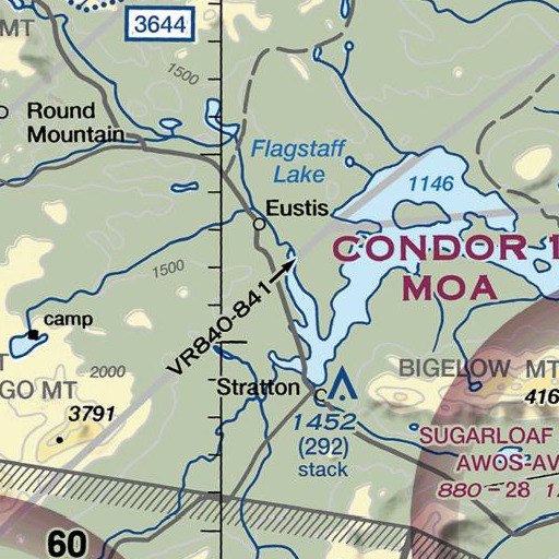 FAA VFR chart of Flagstaff Cemetery, ME
