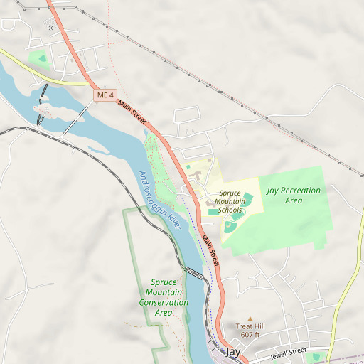 OpenStreetMap map of Jay Post Office, ME