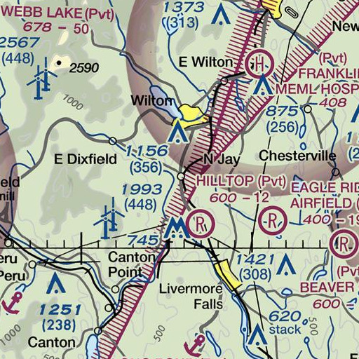 FAA VFR chart of Jay Niles Memorial Library, ME