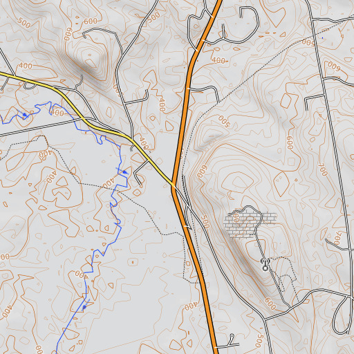 OpenTopoMap map of Jay Niles Memorial Library, ME