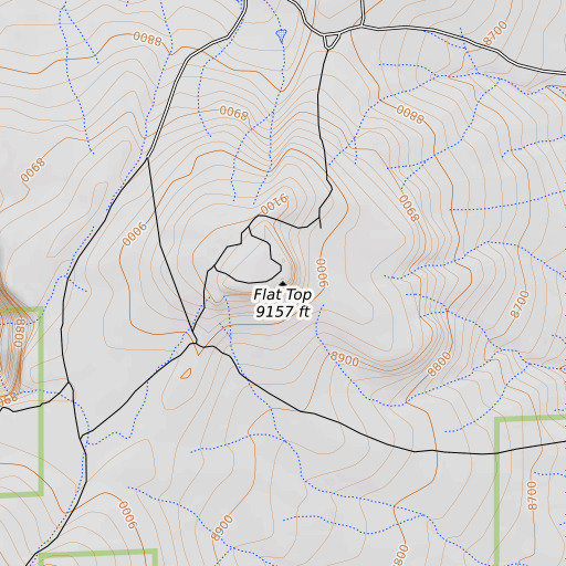 OpenTopoMap map of Flat Top, CO