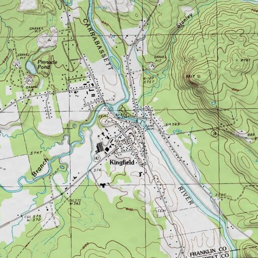 USGS 24K topo map of Kingfield Post Office, ME