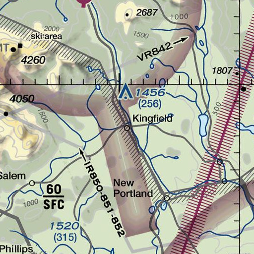 FAA VFR chart of Kingfield Post Office, ME