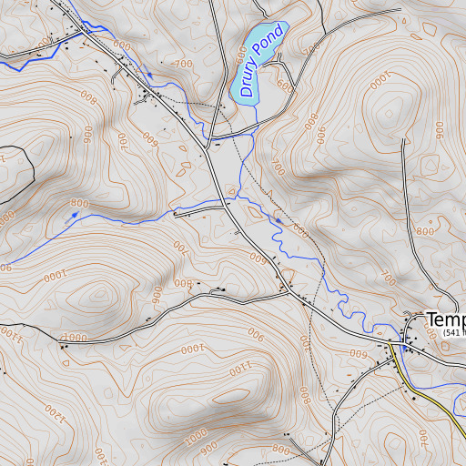 OpenTopoMap map of Mitchell Cemetery, ME