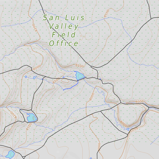 OpenTopoMap map of Goshawk Dam, CO