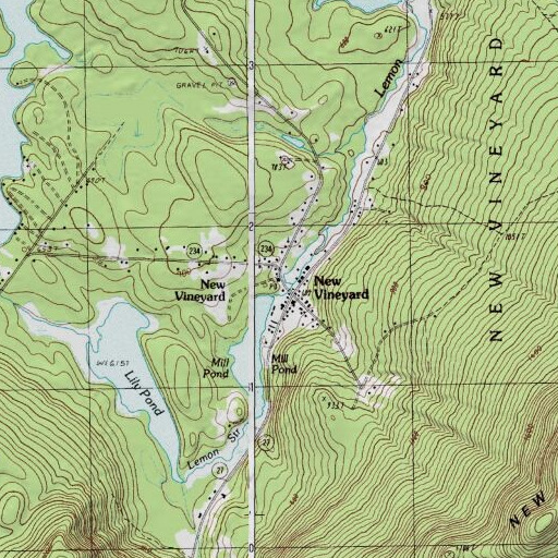 USGS 24K topo map of New Vineyard Post Office, ME
