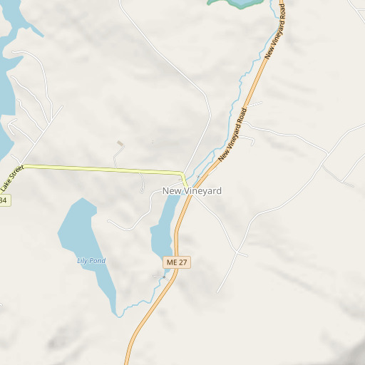 OpenStreetMap map of New Vineyard Post Office, ME