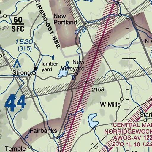 FAA VFR chart of New Vineyard Public Library, ME