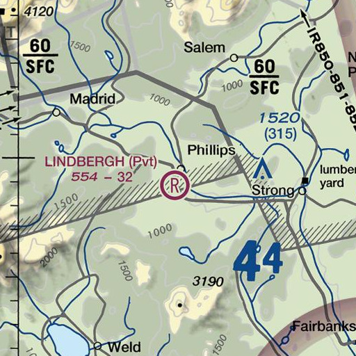 FAA VFR chart of Phillips Post Office, ME