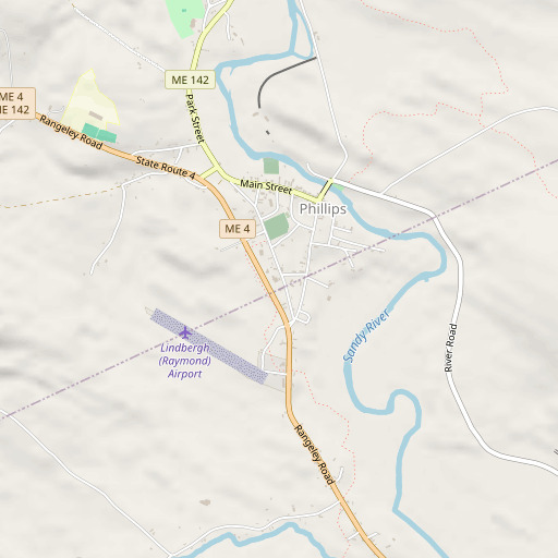 OpenStreetMap map of Phillips Post Office, ME