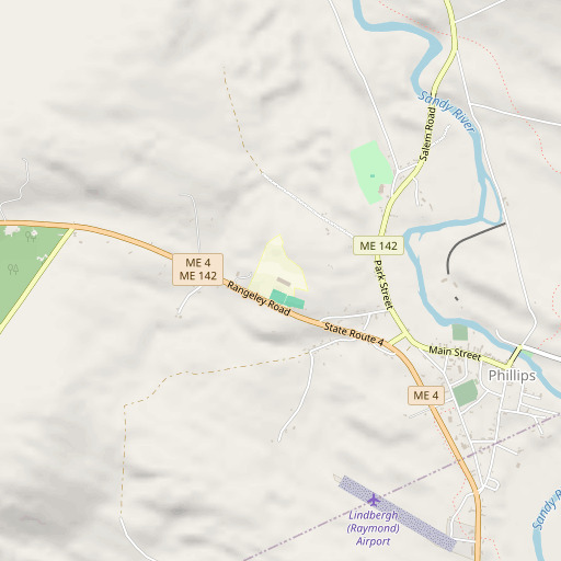 OpenStreetMap map of Phillips Elementary School, ME