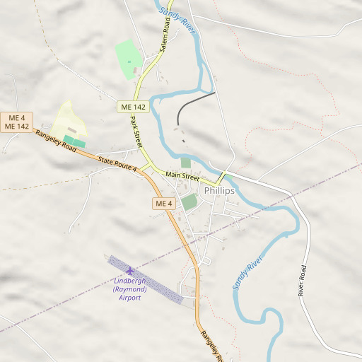 OpenStreetMap map of Phillips Public Library, ME