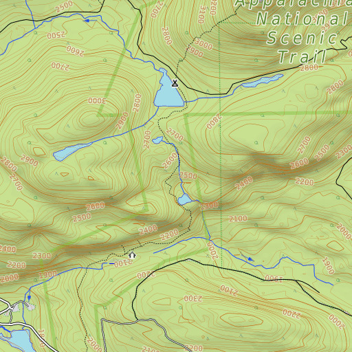 OpenTopoMap map of Piazza Rock Trail, ME