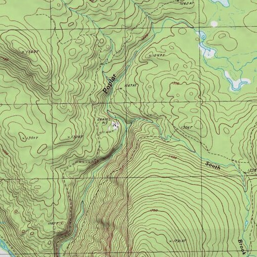 USGS 24K topo map of Poplar Stream Falls, ME