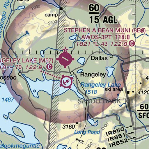 FAA VFR chart of Rangeley Post Office, ME