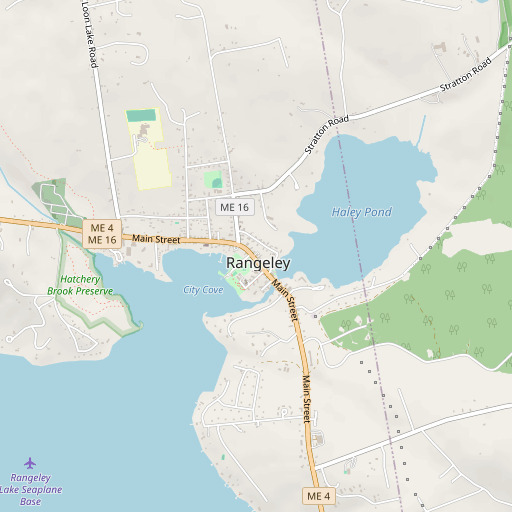OpenStreetMap map of Rangeley Post Office, ME