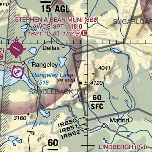 FAA VFR chart of Saddleback Ski Area, ME