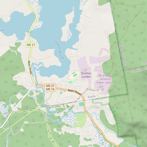 OpenStreetMap map of Stratton School, ME