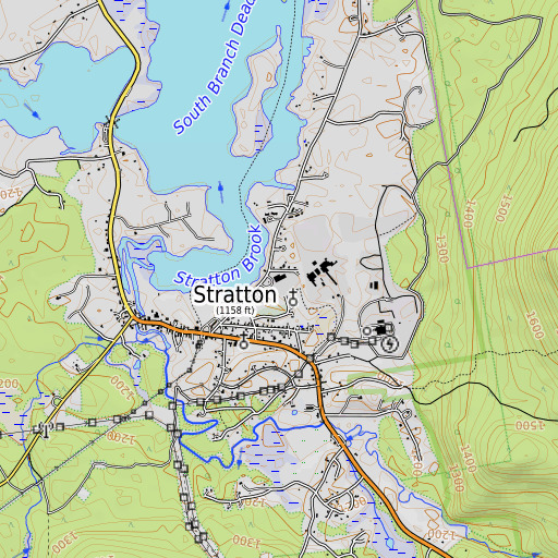 OpenTopoMap map of Stratton School, ME