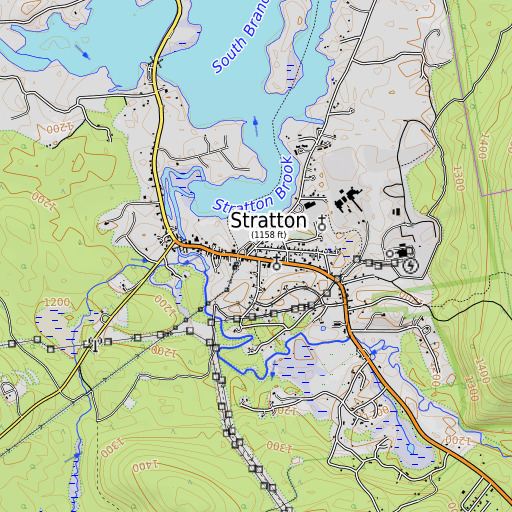 OpenTopoMap map of Stratton Post Office, ME