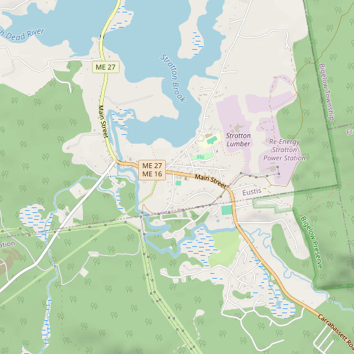 OpenStreetMap map of Stratton Public Library, ME