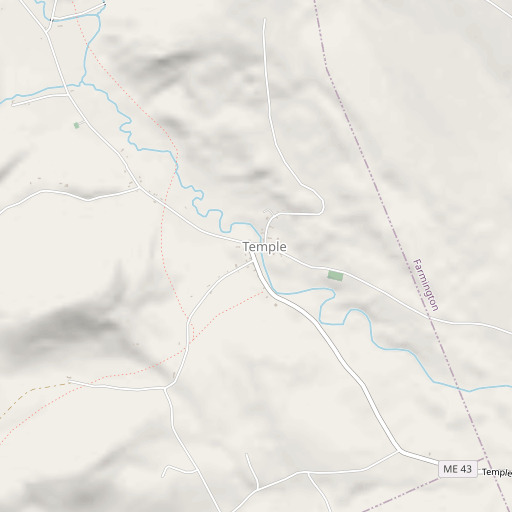 OpenStreetMap map of Temple Post Office, ME