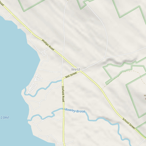 OpenStreetMap map of Weld Post Office, ME