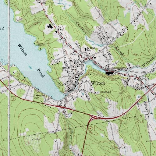 USGS 24K topo map of Wilton Post Office, ME