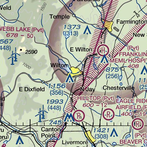 FAA VFR chart of Wilton Post Office, ME