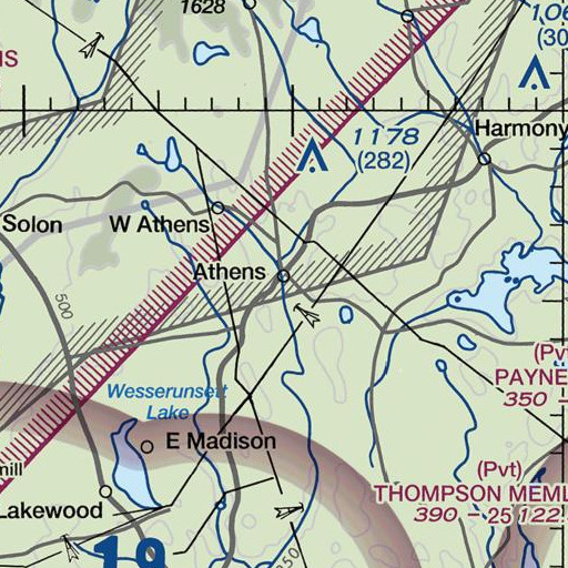 FAA VFR chart of Athens Elementary School, ME