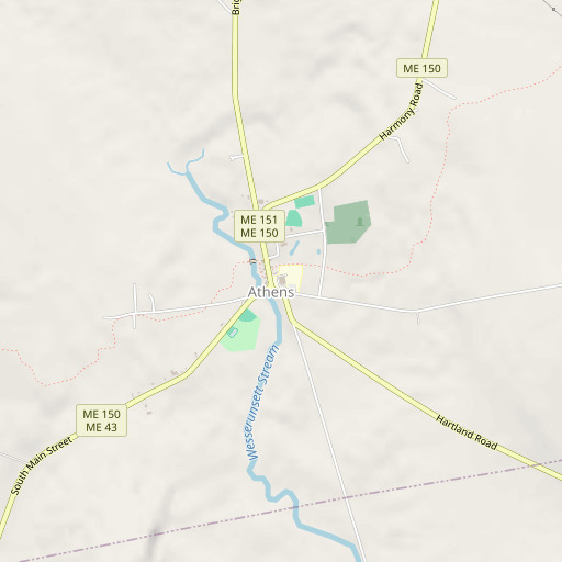OpenStreetMap map of Athens Elementary School, ME