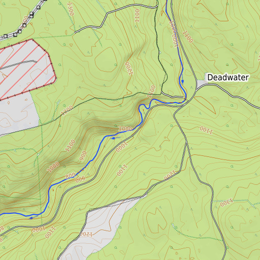 OpenTopoMap map of Austin Stream Falls, ME