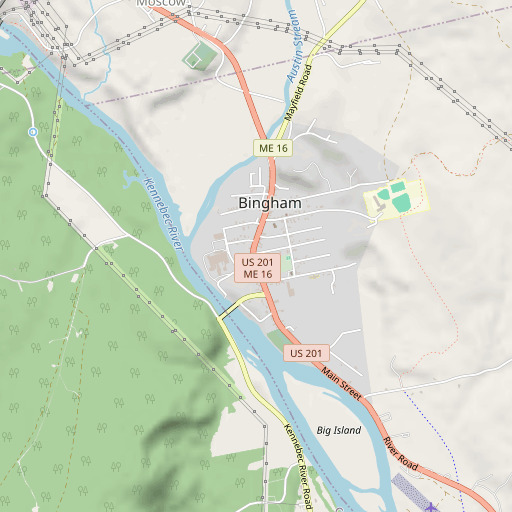 OpenStreetMap map of Bingham Union Library, ME