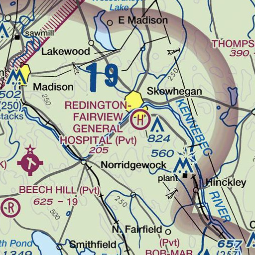 FAA VFR chart of Bloomfield Elementary School, ME