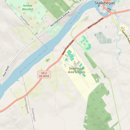 OpenStreetMap map of Bloomfield Elementary School, ME