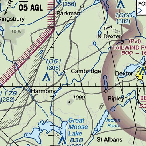 FAA VFR chart of Cambridge Elementary School, ME