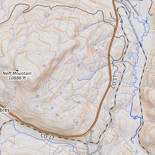 OpenTopoMap map of Neff Spring, CO