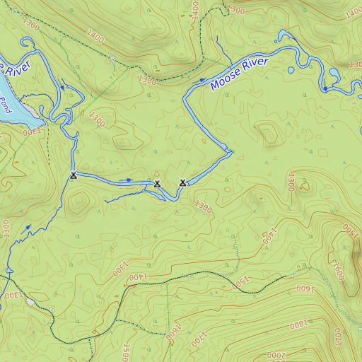 OpenTopoMap map of Camel Rips, ME