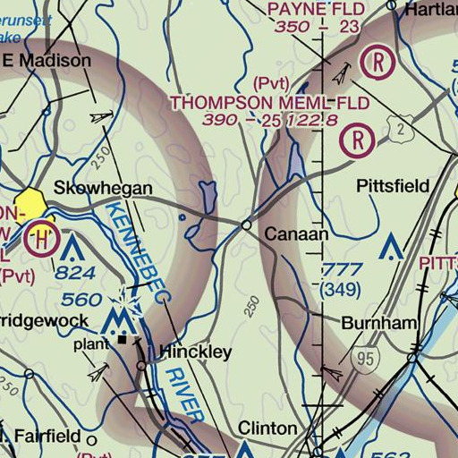 FAA VFR chart of Canaan Elementary School, ME