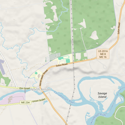 OpenStreetMap map of Carrabec High School, ME