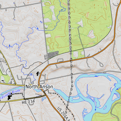 OpenTopoMap map of Carrabec High School, ME