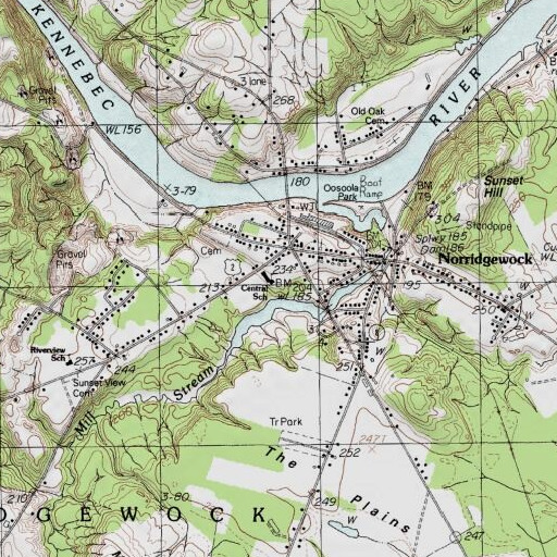 USGS 24K topo map of Mill Stream Elementary School, ME