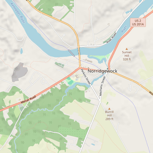 OpenStreetMap map of Mill Stream Elementary School, ME