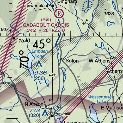 FAA VFR chart of Coolidge Library, ME