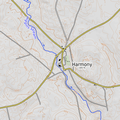 OpenTopoMap map of Harmony Elementary School, ME