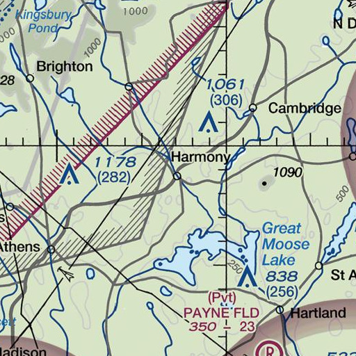 FAA VFR chart of Harmony Post Office, ME