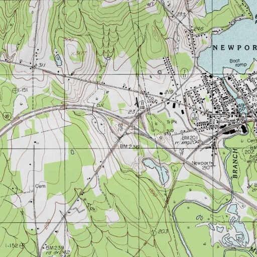 USGS 24K topo map of Interchange 39, ME